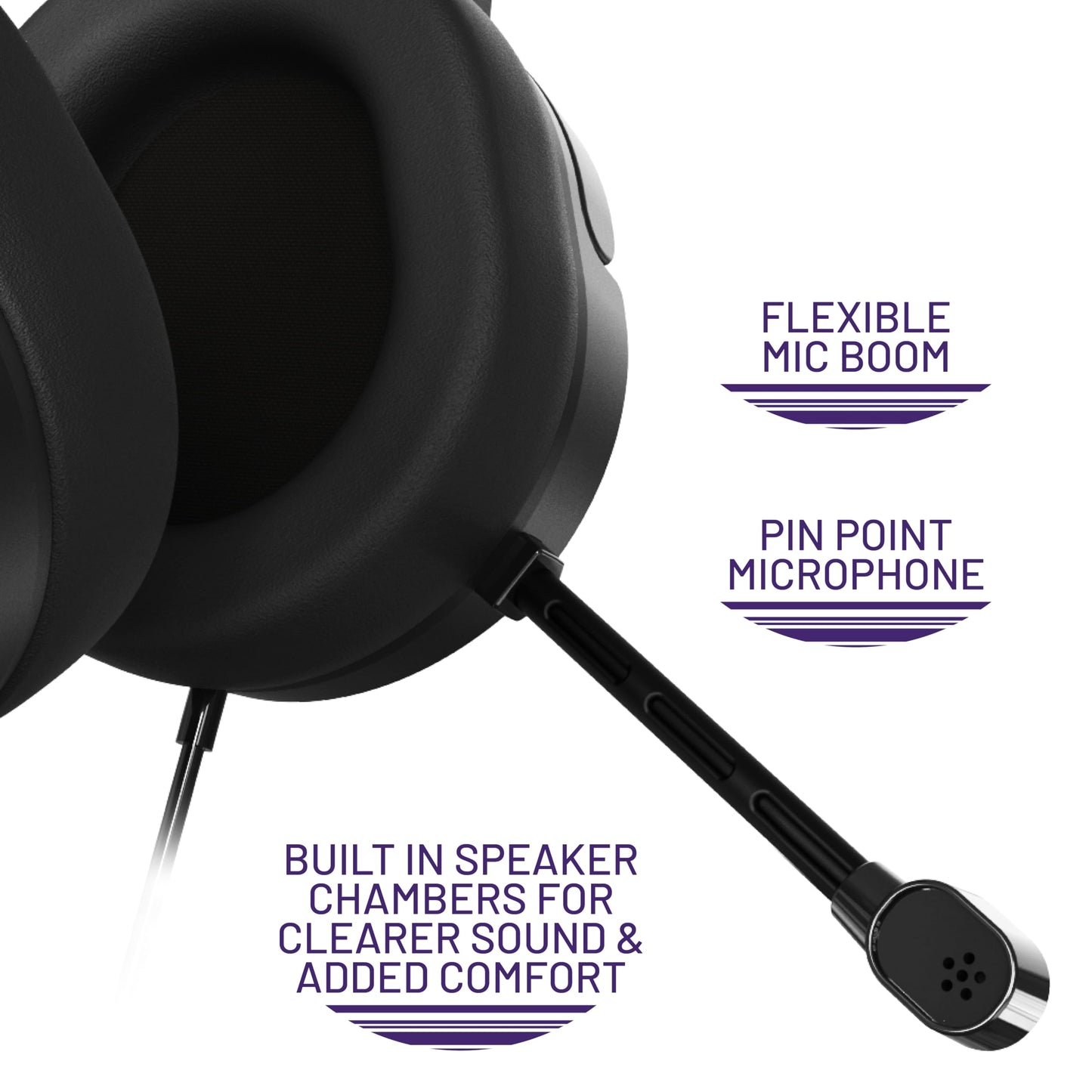 STEALTH Panther Gaming Headset Over Ear for PS4/PS5, Xbox, Switch, PC with flexible microphone, 3.5mm jack, 1.5m cable, lightweight, comfortable, and durable.
