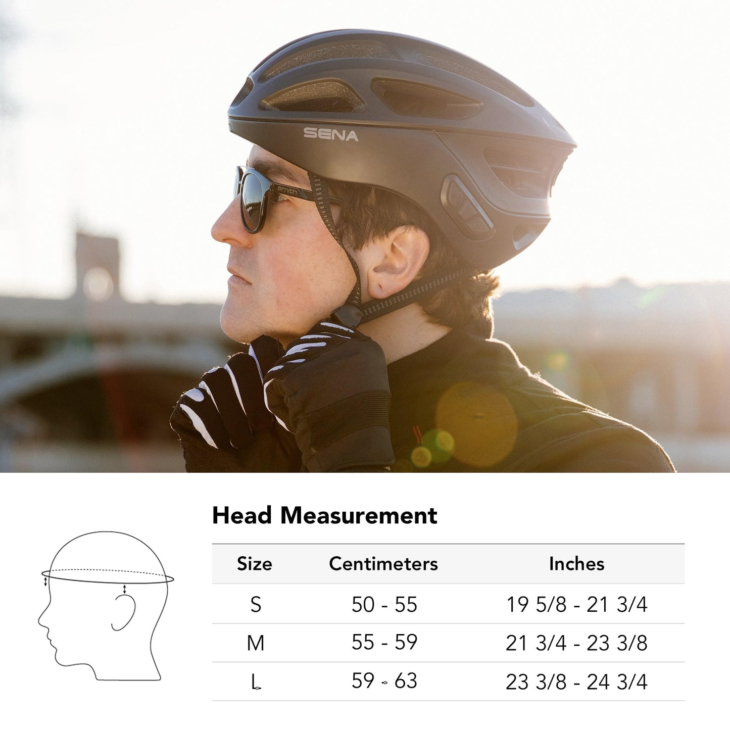 Sena R1 Smart Bike Helmet (Matte Gray, L)