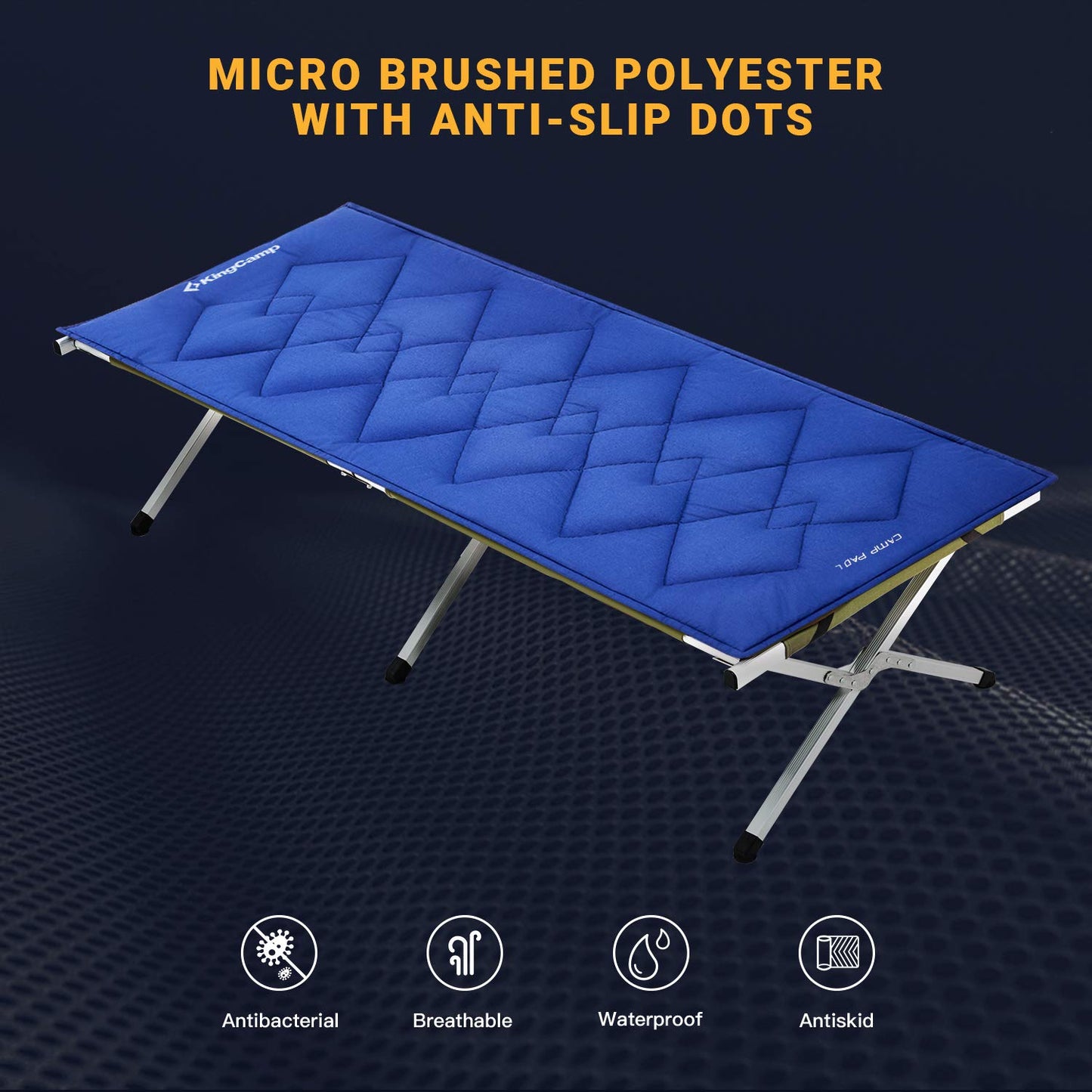KingCamp Field Bed Pad 100% Cotton Sleeping Mat Travel Blanket for Camping Bed Cot Garden Lounger Sun Lounger 203 × 76 cm.