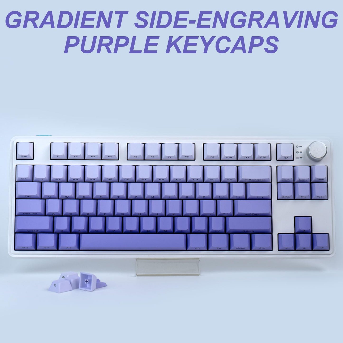 JOLINTAL 124 Key Keycap Set Gradient Purple made of PBT material in Cherry profile with dye-sublimation. Compatible with Cherry MX switches and mechanical gaming keyboards.