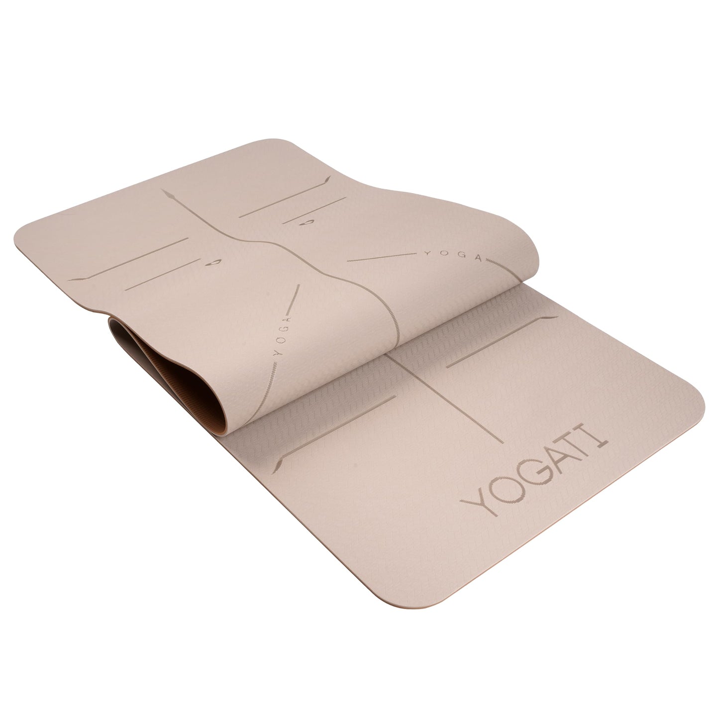 YOGATI Yoga mat non-slip Non-toxic, with carrying strap. Yoga Mat with alignment lines. Ideal yoga mats as gymnastics mat, exercise mat, fitness mat, yoga mat.