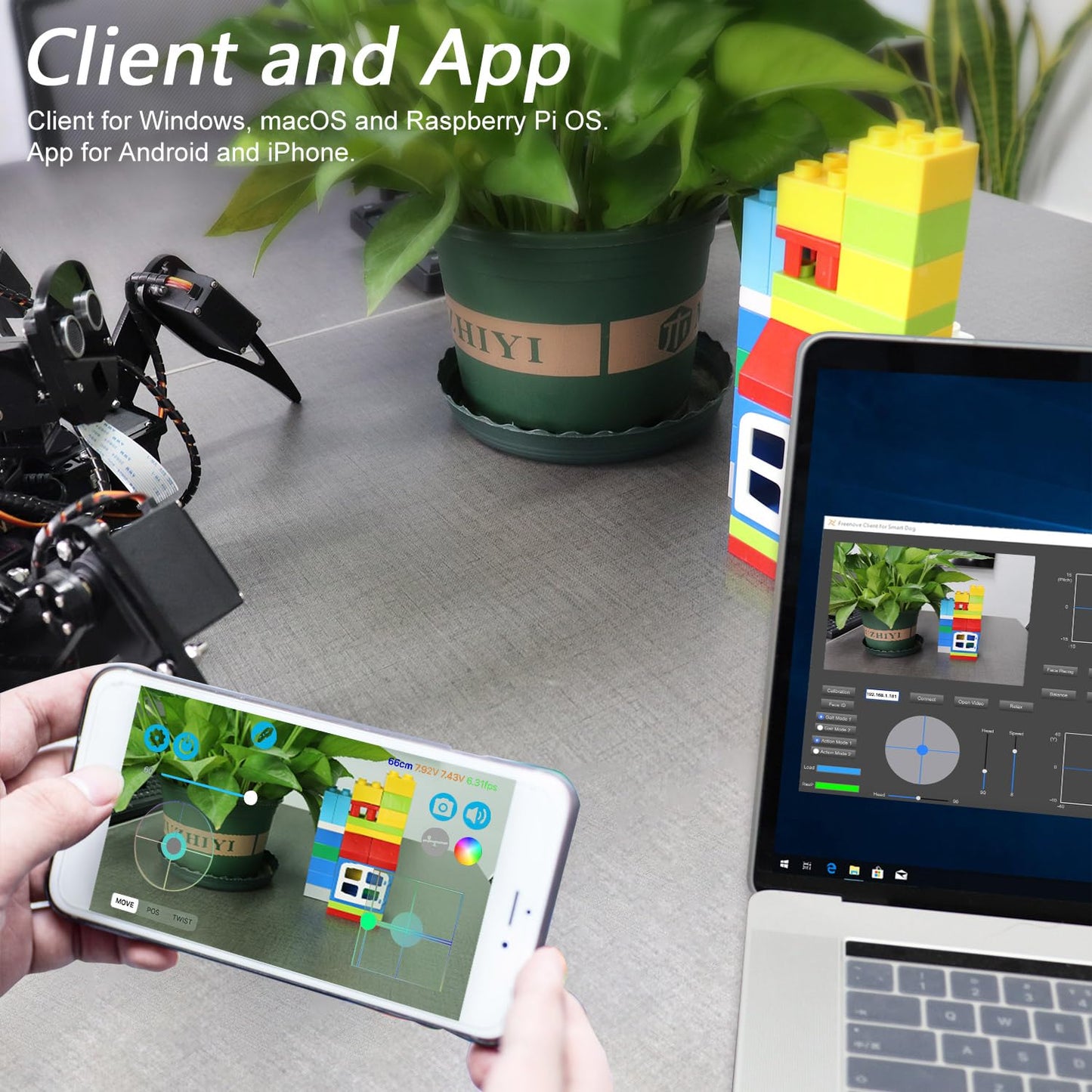 Freenove Big Hexapod Robot Kit for Raspberry Pi 5 4 B 3 B+ B A+, Walking, Self Balancing, Face Recognition, Ultrasonic Ranging, App Control, Camera, Servo (Raspberry Pi NOT Included)