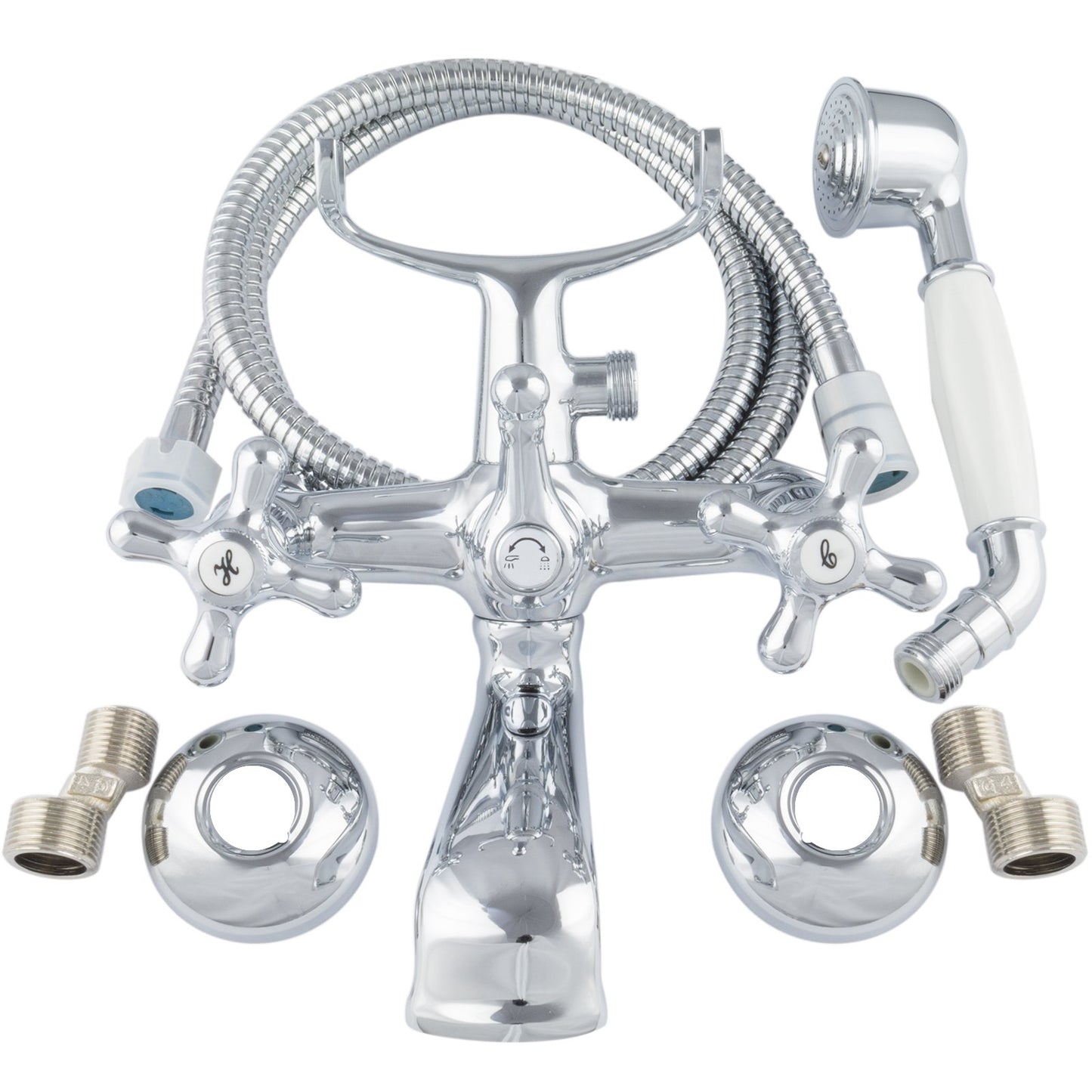 PaulGurke's Nostalgia Retro Bathtub Faucet Mixer with Shower Head Two-Handle Mixer Tub Filler Faucet