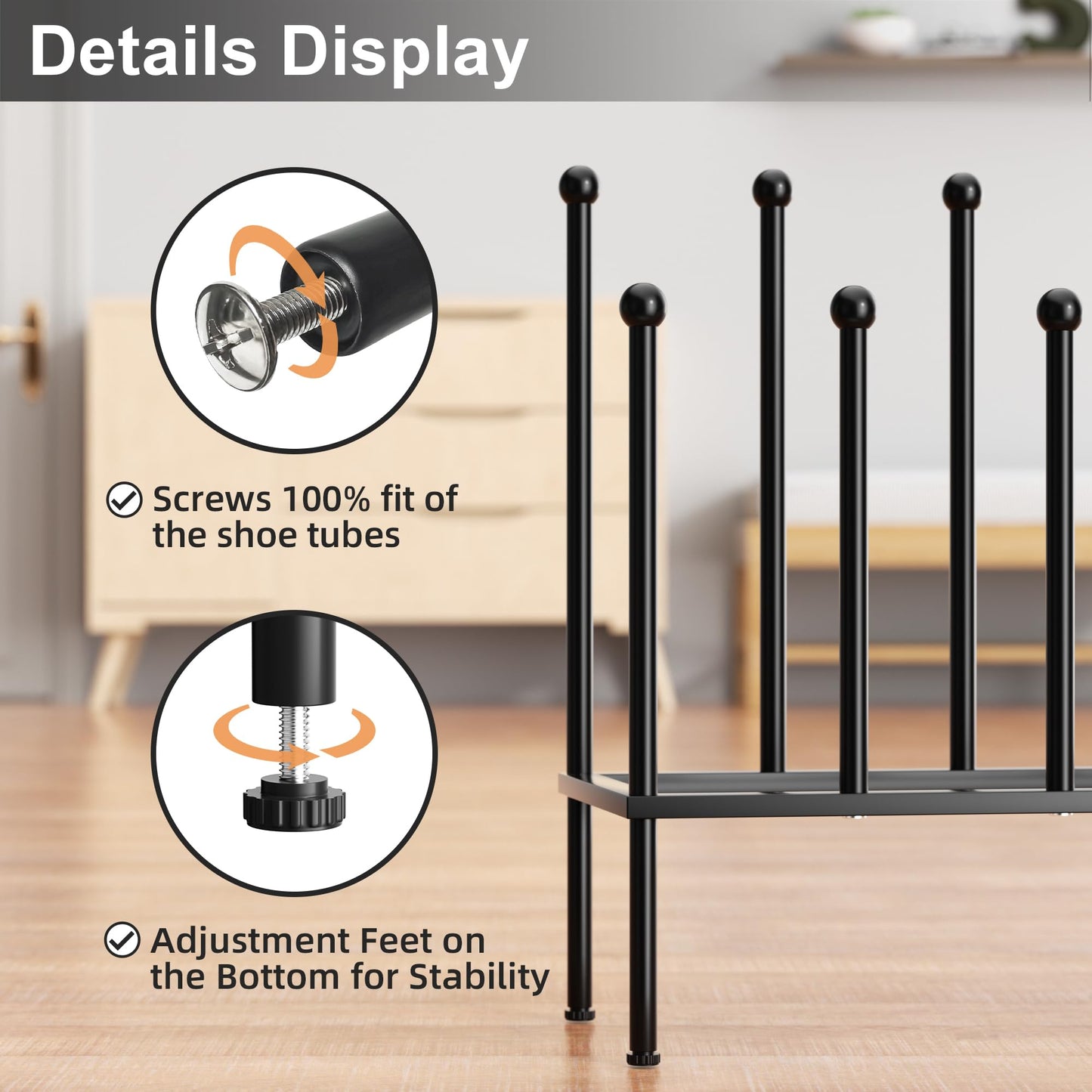 pickpiff Shoe rack Standing Metal Black - Freestanding shoe cabinet, shoe rack for dorm, closet, entryway, bedroom, patio, outdoor, hallway, shoe rack organizer for 4 pairs.
