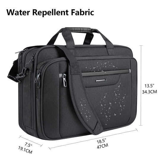 VANKEAN laptop bag for up to 18-inch laptops XXL Water-resistant gaming computer bag for men women Expandable capacity for travel/business/school - Black