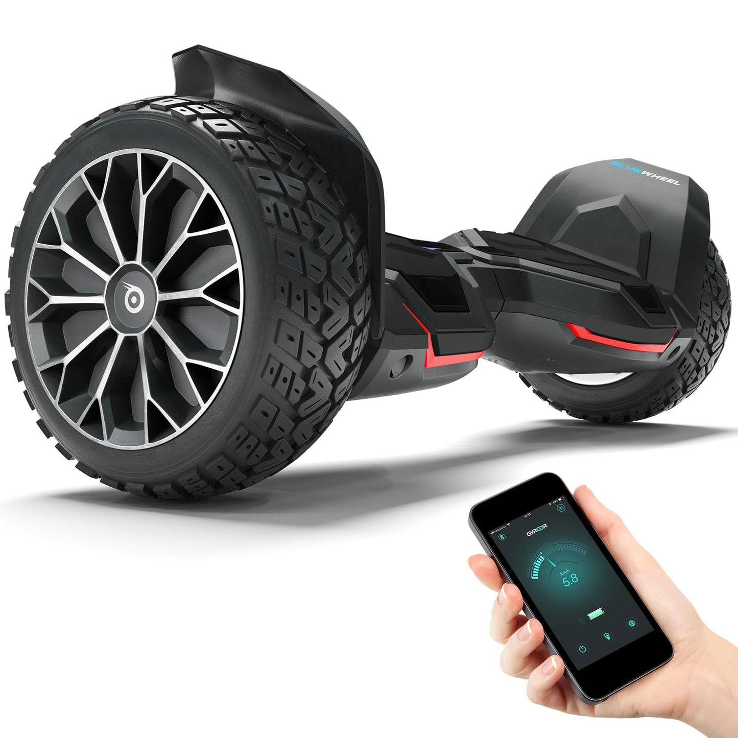 8.5" Premium Offroad Hoverboard Bluewheel HX510 SUV German Quality Brand - Kids Safety Mode & App - Bluetooth - Strong Dual Motor - Electric Skateboard Self Balance Scooter