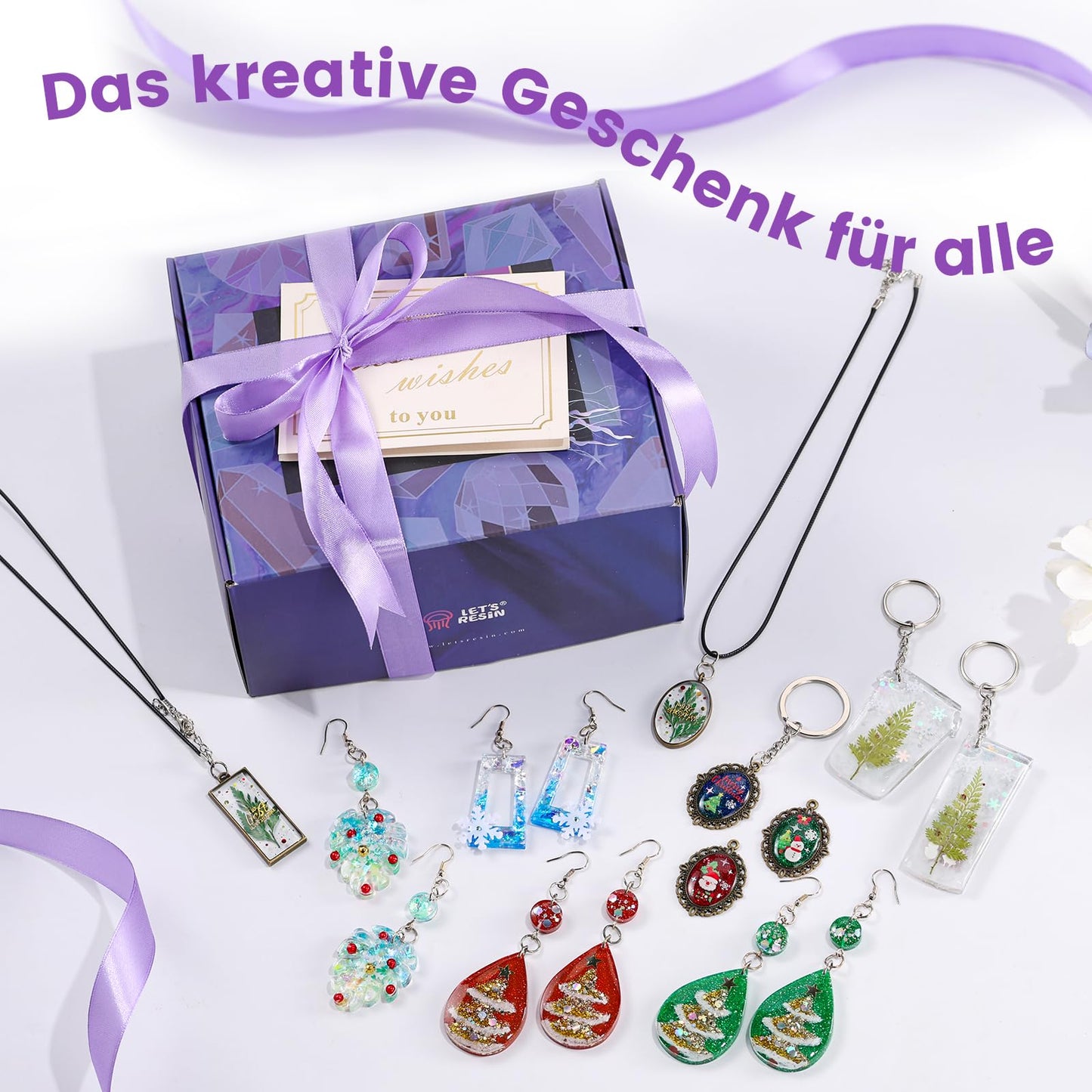 LET'S RESIN UV Resin Set with UV Lamp, 153Pcs UV Glue with Lamp Set, UV Resin Set for keychains, jewelry