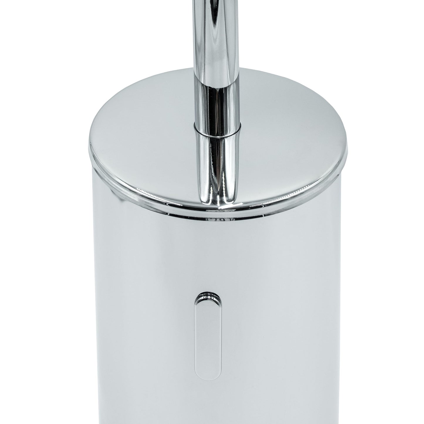 INDA - Bathroom accessories, My Love series, brush holder for wall or floor, replacement brush included, brass, chrome/white, 9 x 9 x 40 cm, SKU: AV014ACR