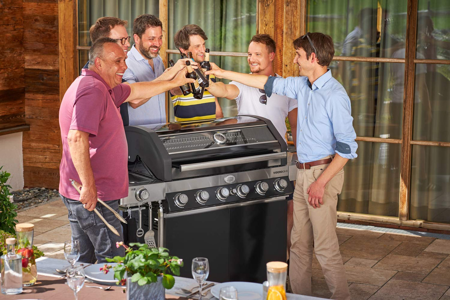 RÖSLE Barbecue Set 3-piece, high-quality grill set with leather BBQ gloves, BBQ turner, 40 cm grill tongs, stainless steel 18/10, dishwasher safe.