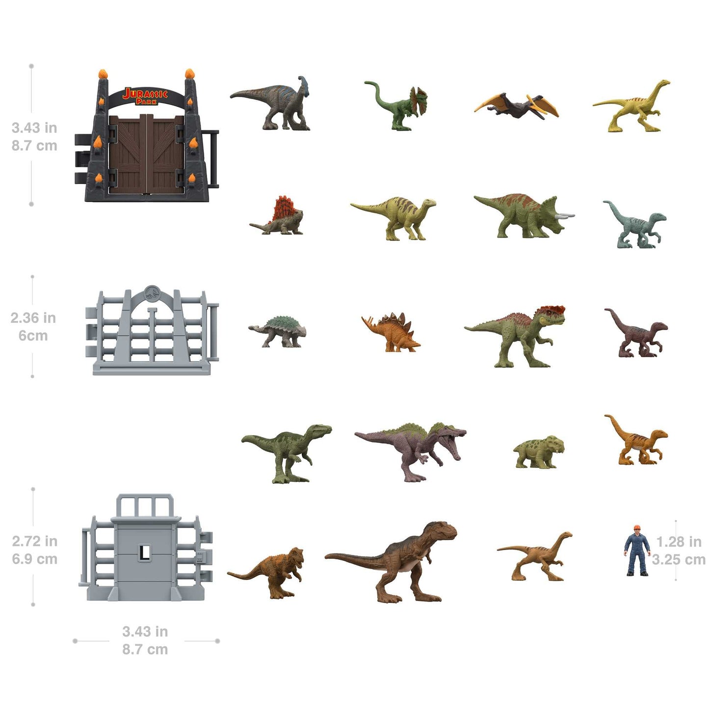 Mattel Jurassic World Advent Calendar for kids with surprises for 24 days, includes various dinosaur figures and battle arena, toy for ages 3+, HHW24