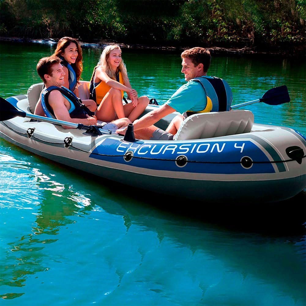 Intex Excursion 4 Set Inflatable Boat - 315 x 165 x 43 cm - 3-piece - Multicolored
