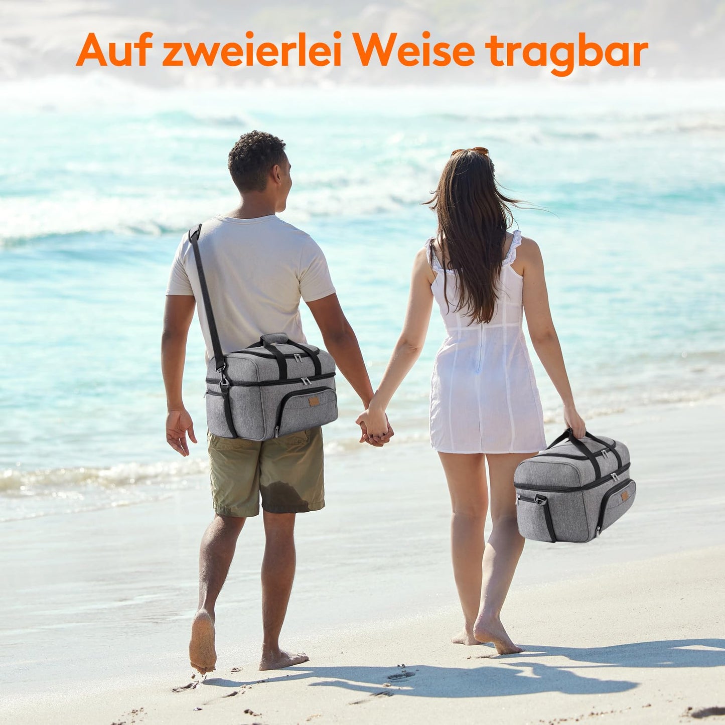 Lifewit Large Cooler Bag 30L, Collapsible Cooler Box, Insulated Lunch Bag, Lightweight, Portable Cooler, Double Layer for Picnic, Beach, Work, Travel, Dark Gray
