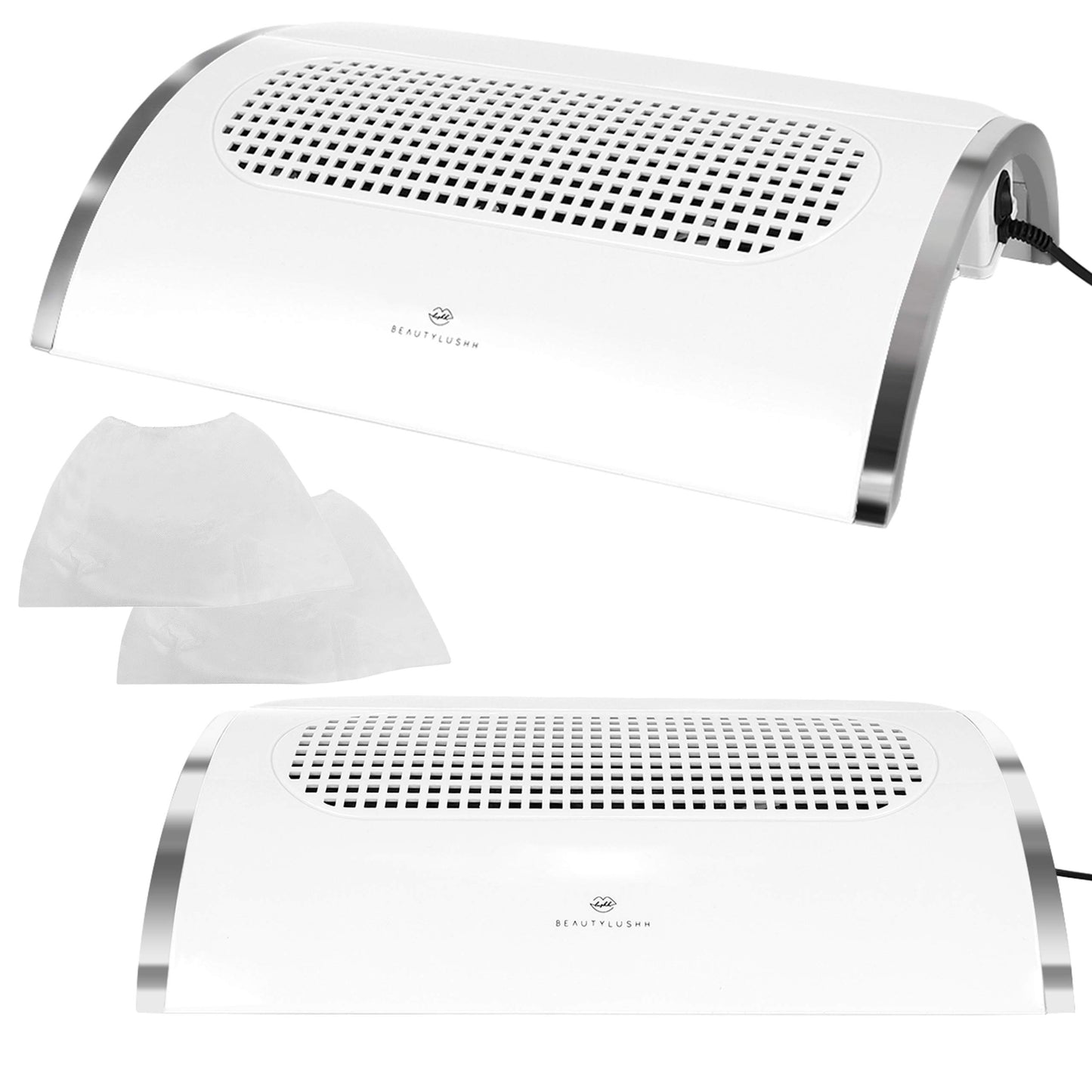 ISO TRADE Nail Dryer with 3 Fans and 2 Dust Bags, White 8887