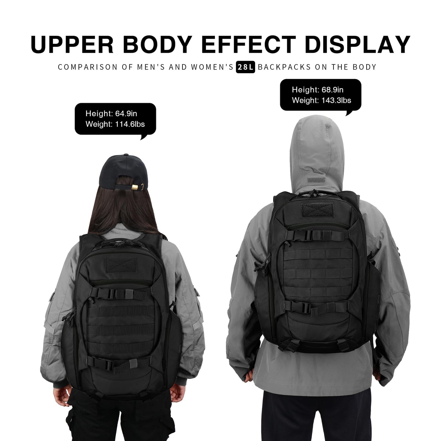 Mardingtop 28L backpack, tactical trekking pack, outdoor hiking backpack for camping, hiking, and traveling.