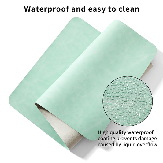 Lllunimon Large Leather Desk Pad Protector Mouse Pad PU Leather Desk Mat Large Mouse Pad Non-Slip Table Mats Mouse Mat Waterproof Writing Pad for Office and Home (Light Green, 120x60cm)