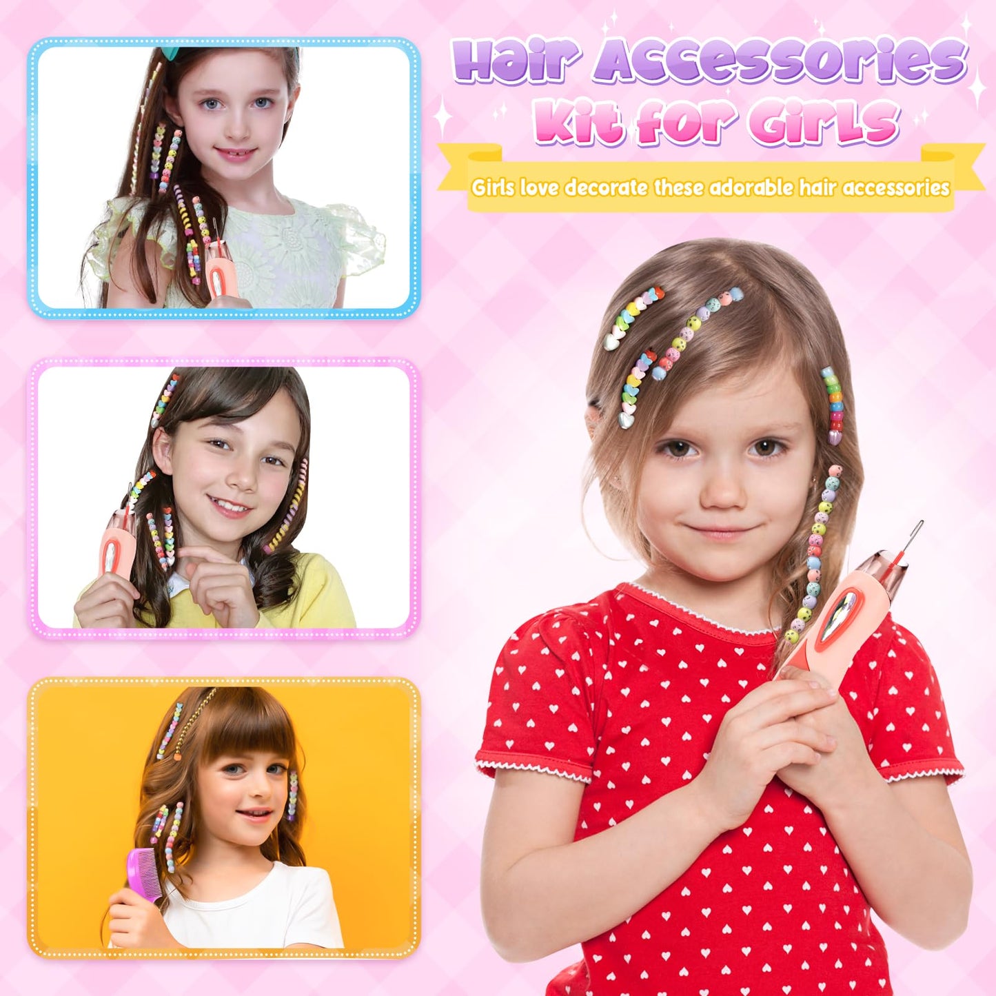 Little Guy 5 6 7 8 9 10 Year Old Girls Gifts: Toys for Girls Age 6-12, Hair Accessories, Beads for Braids.