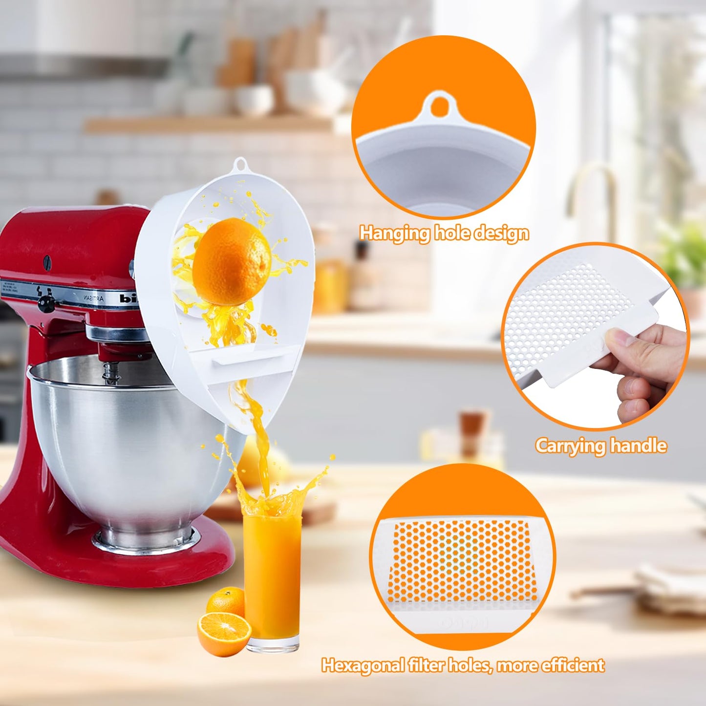 Juicer attachment for KitchenAid stand mixer, citrus juicer attachment for KitchenAid mixer attachments.