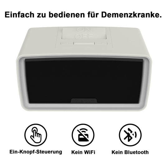 (New) iGuerburn 32GB mp3 player for seniors, simple music player for older people with dementia, easy-to-use music box dementia Alzheimer products gifts - white-gray