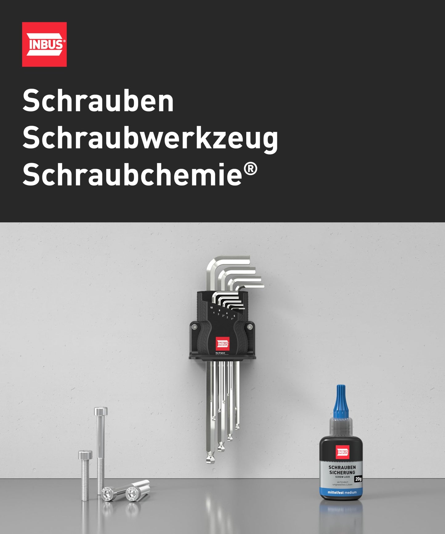 INBUS® 70273 Angle Screwdriver Set 9pcs, 1.5-10mm, with ColorGrip colorful & ball head - Made in Germany