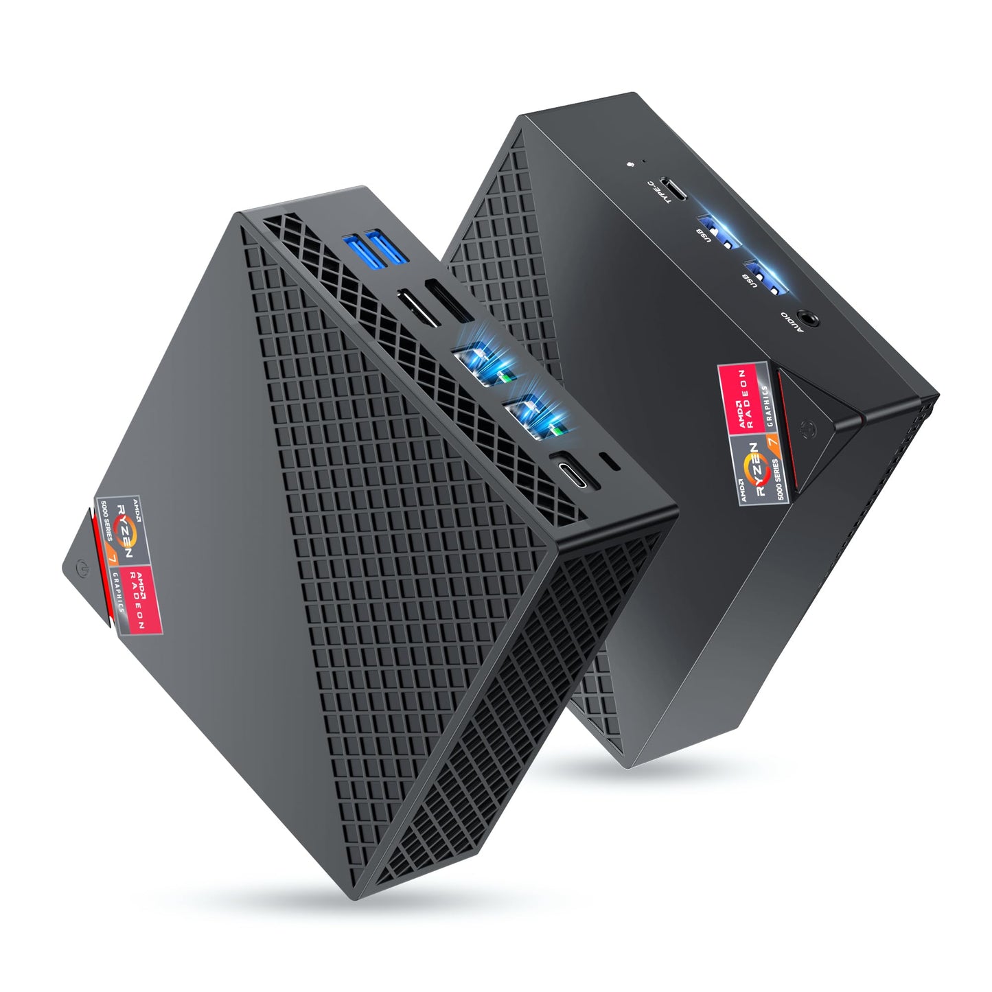 The NiPoGi AM06 PRO Mini PC features AMD Ryzen 7 5825U processor (8C/16T, up to 4.5 GHz), 32GB DDR4 RAM, 512GB M.2 SSD, WiFi 6, RJ45 Dual LAN, 4K Triple Display support. Perfect for school/office/HTPC with VESA mount.