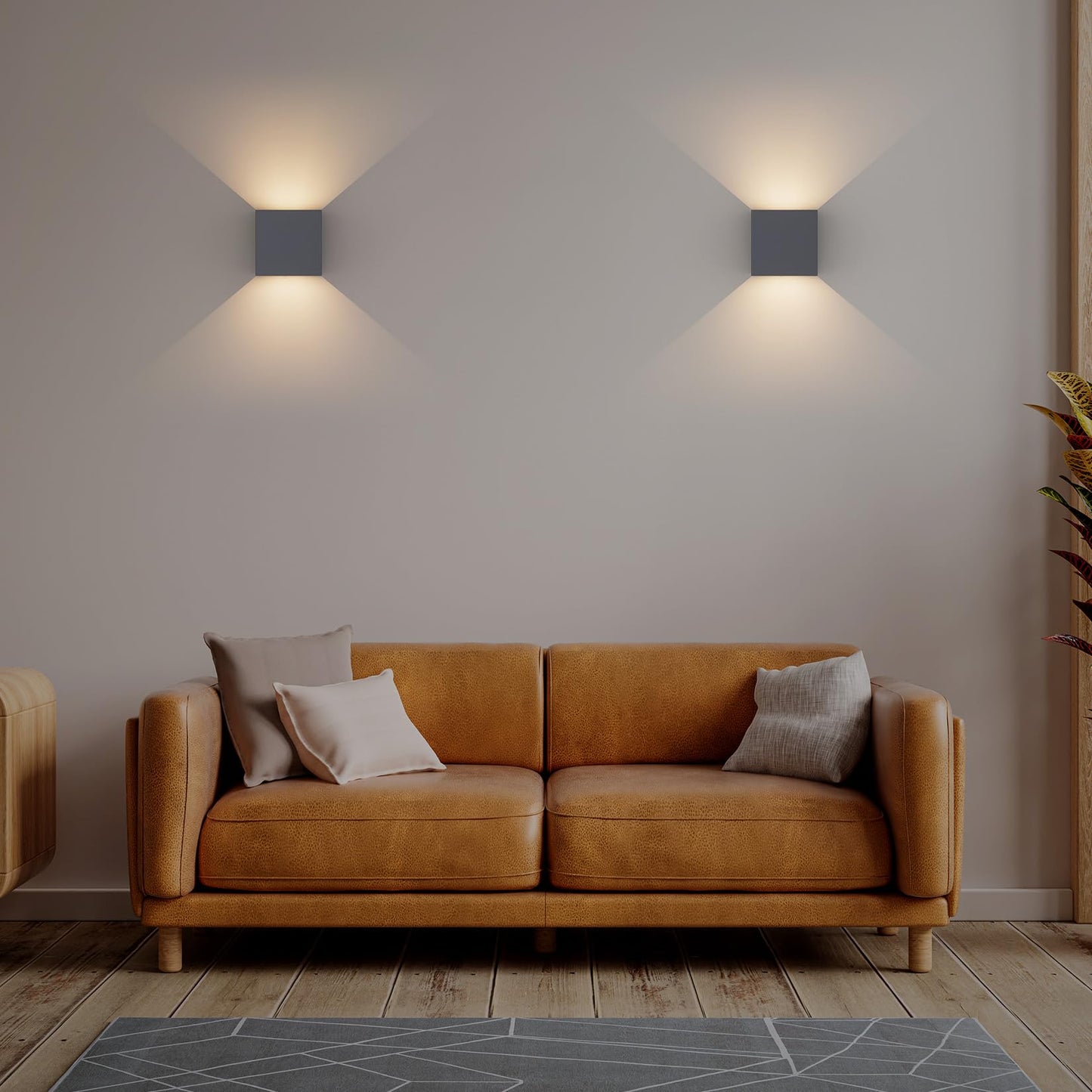 Klighten 2-piece Battery Wall Light with Motion Sensor, 3000K Wireless Wall Lamp, 5500mAh Rechargeable Wall Light with USB-C, Adjustable Beam Angle Indoor Wall Light for living spaces and more. Anthracite