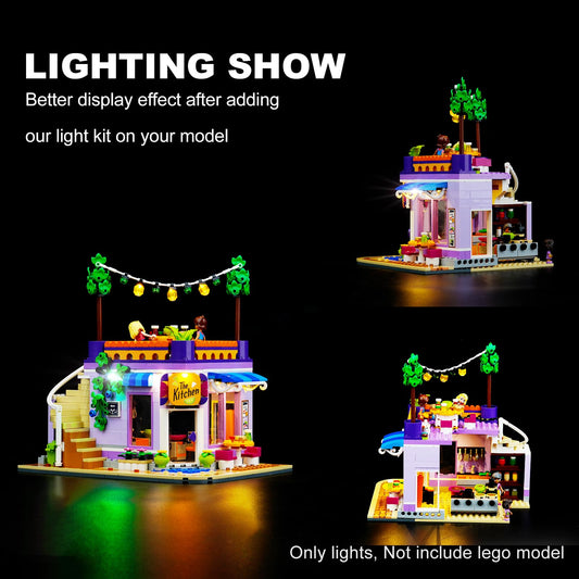 cooldac LED light set Compatible with Lego 41747 Heartlake City Community Kitchen, Light Set Compatible with Lego Heartlake City Community Kitchen Building Blocks Model.