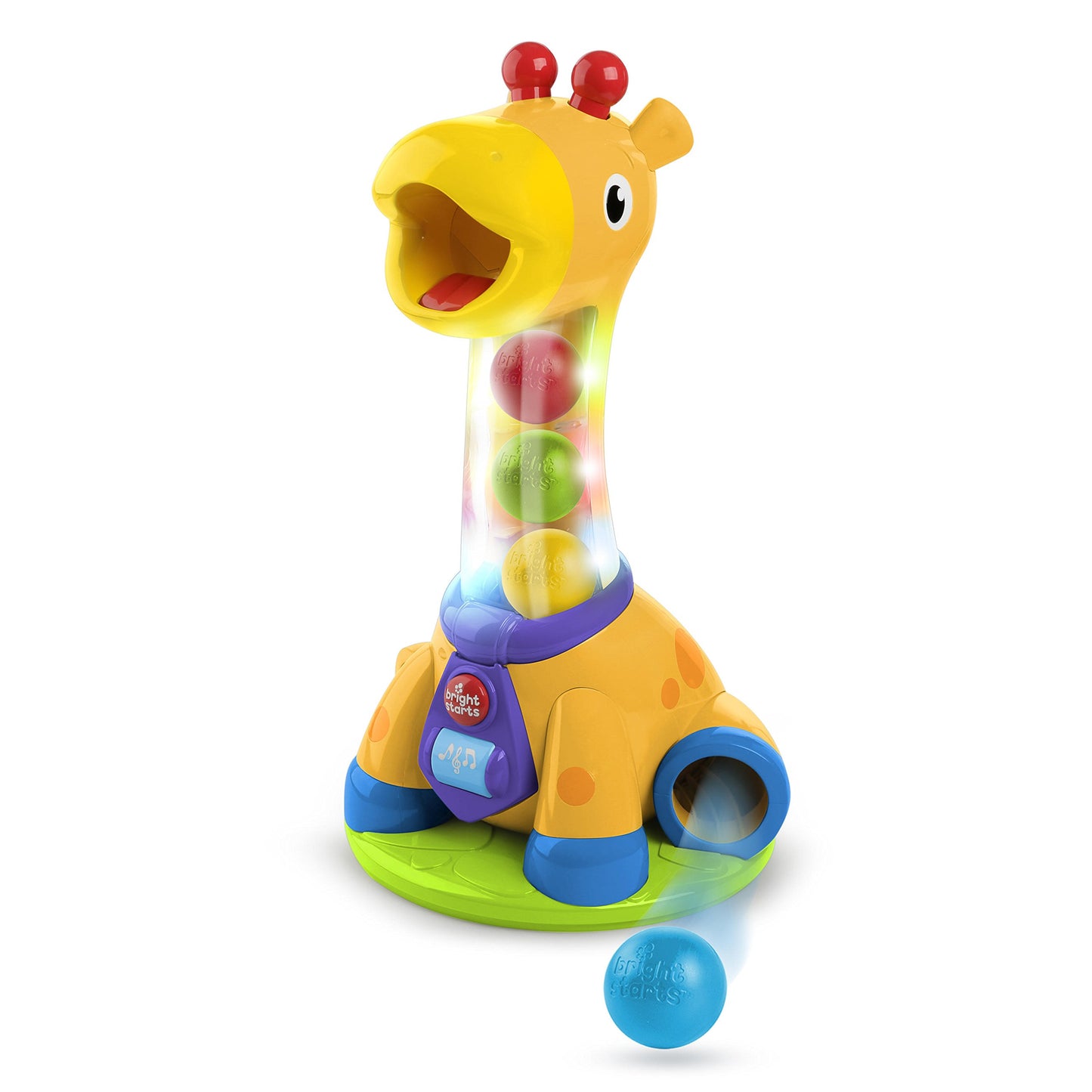 Bright Starts Spin & Giggle Giraffe Ball and Popper musical activity toy, age 12 months +