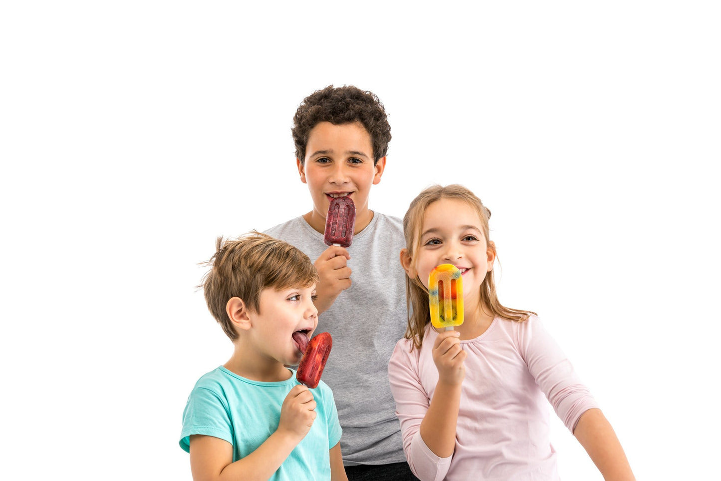 Lékué Classic Ice Molds, stackable, 16.5 cm, 4 pieces, assorted colors, Silicone, Red/Yellow