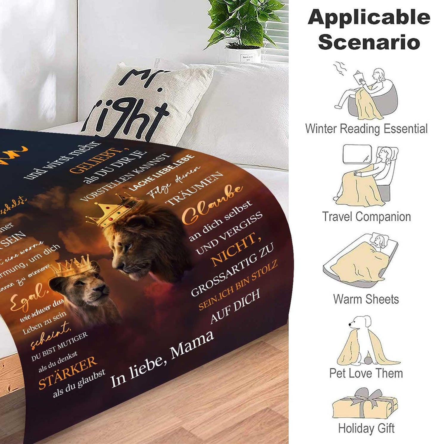 UOOYAA Cuddle Blanket Fluffy Personalized Gifts Blanket for My Son, Super Soft Flannel Blanket Throw for Son from Mom, Positive Encouragement and Love Son Fleece Blanket