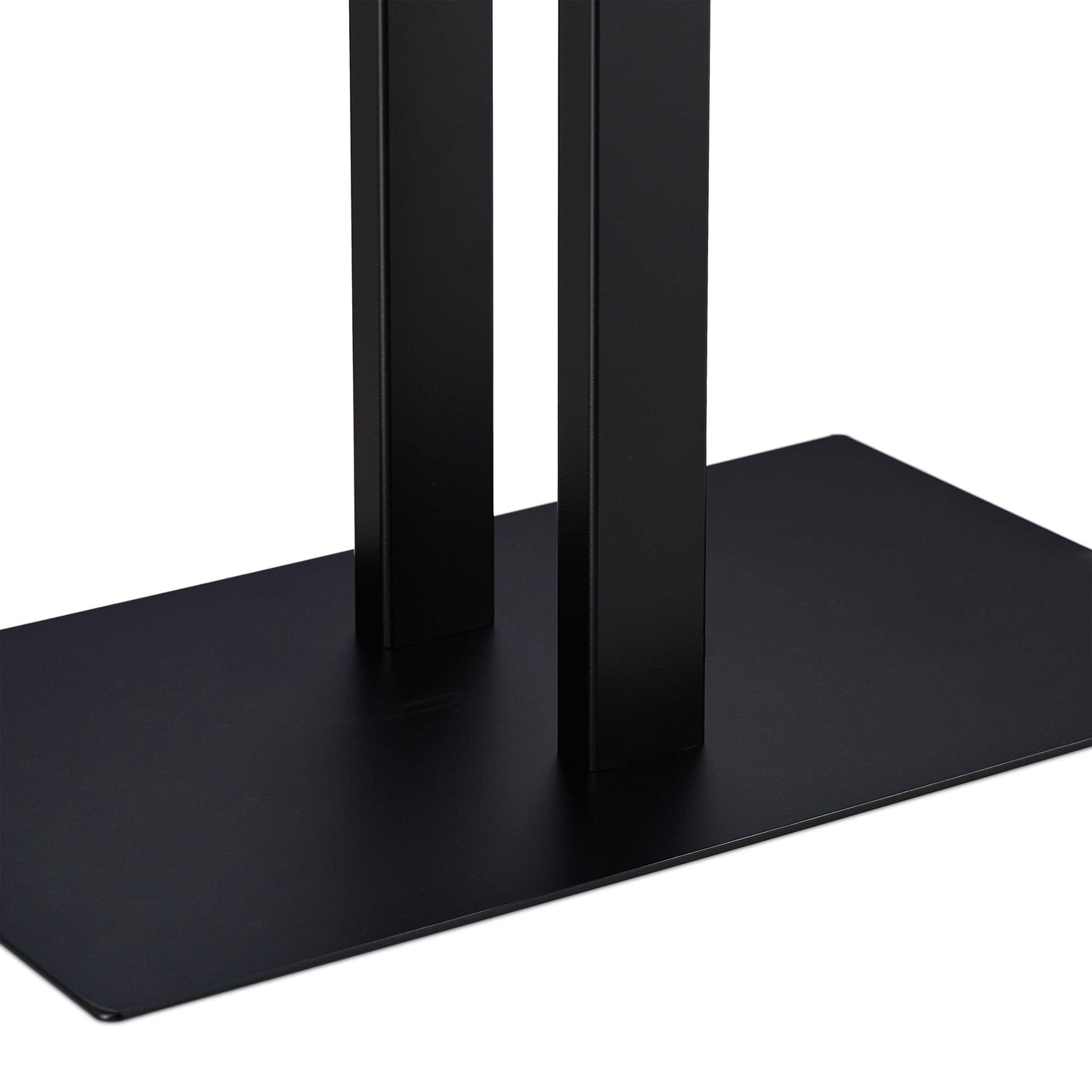 Relaxdays towel stand, 2 poles, freestanding, bathroom, iron, double towel holder H x W x D: 82 x 50 x 19 cm, black, 1 piece