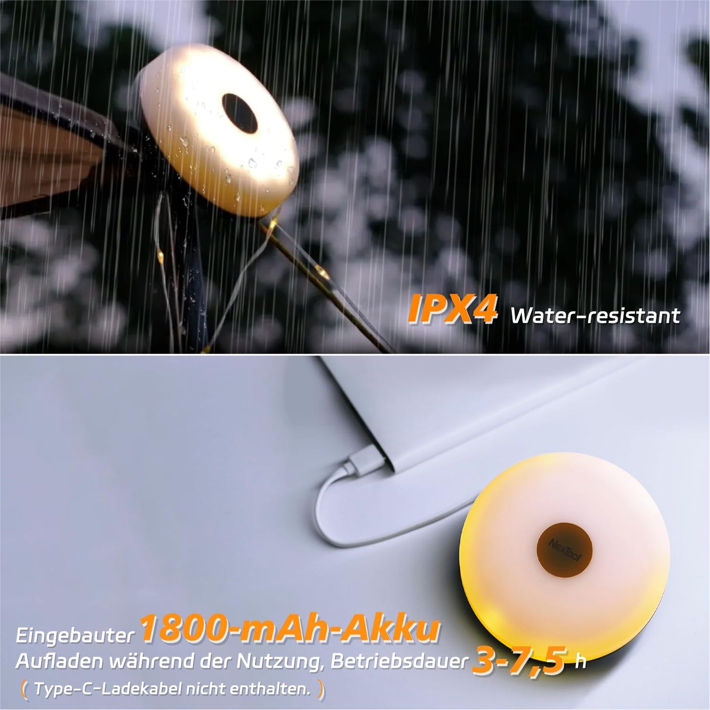 ELLASAY Camping String Lights, Outdoor String Lights with 5 Lighting Modes, 30s Recovery, Durable and Waterproof, USB Charging - 10M Portable Camping Lamp for Camping, Garden and Hiking