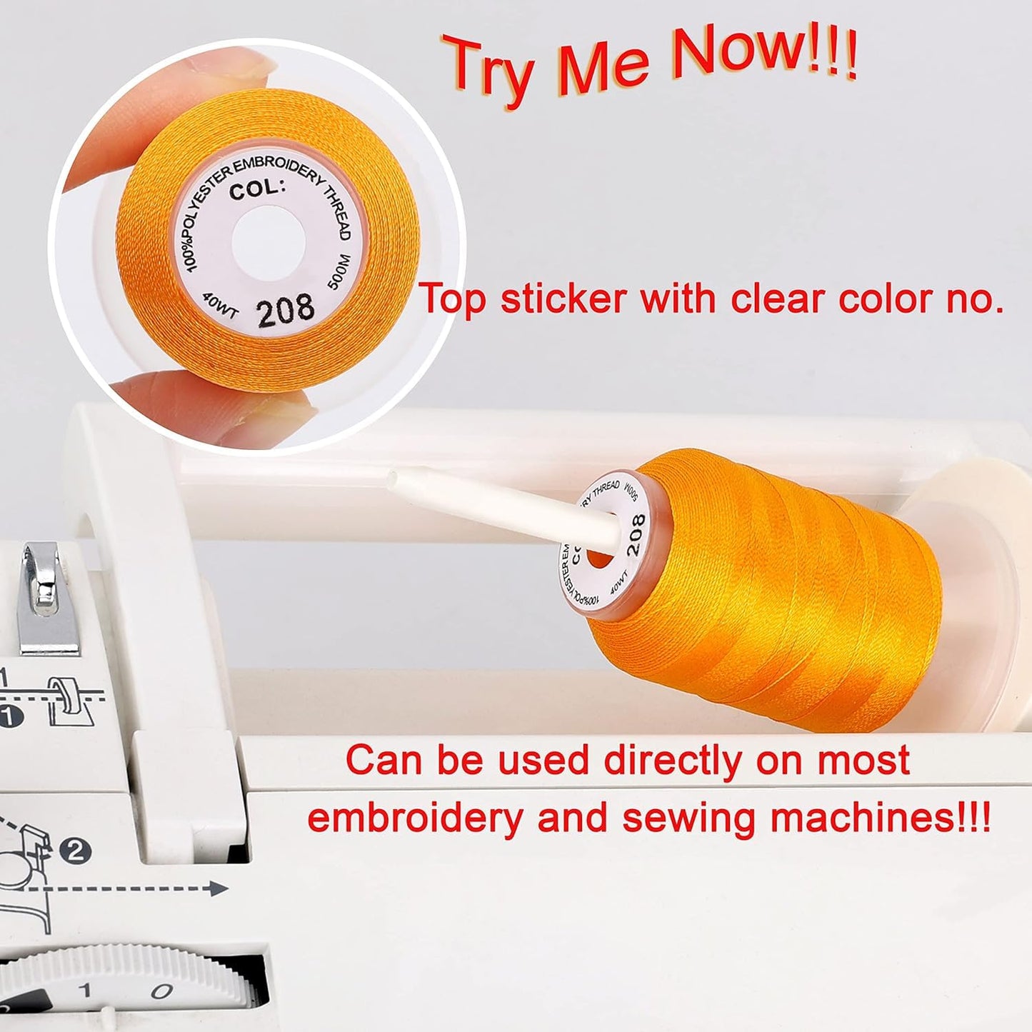 New brothread 40 Brother Colors Polyester Machine Embroidery Thread 500M (550Y) for Brother/Babylock/Janome/Singer/Kenmore Embroidery Machine