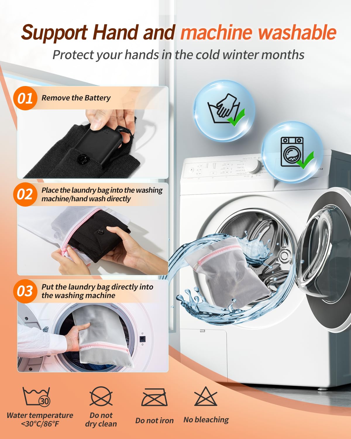 Heated socks, 5000mAh*2 Heated Socks with 3 Temperatures, 360° Large Heating Area Unisex Heated Socks with Battery, Washable Thermal Socks with USB for Skiing, Cycling, Camping, M.
