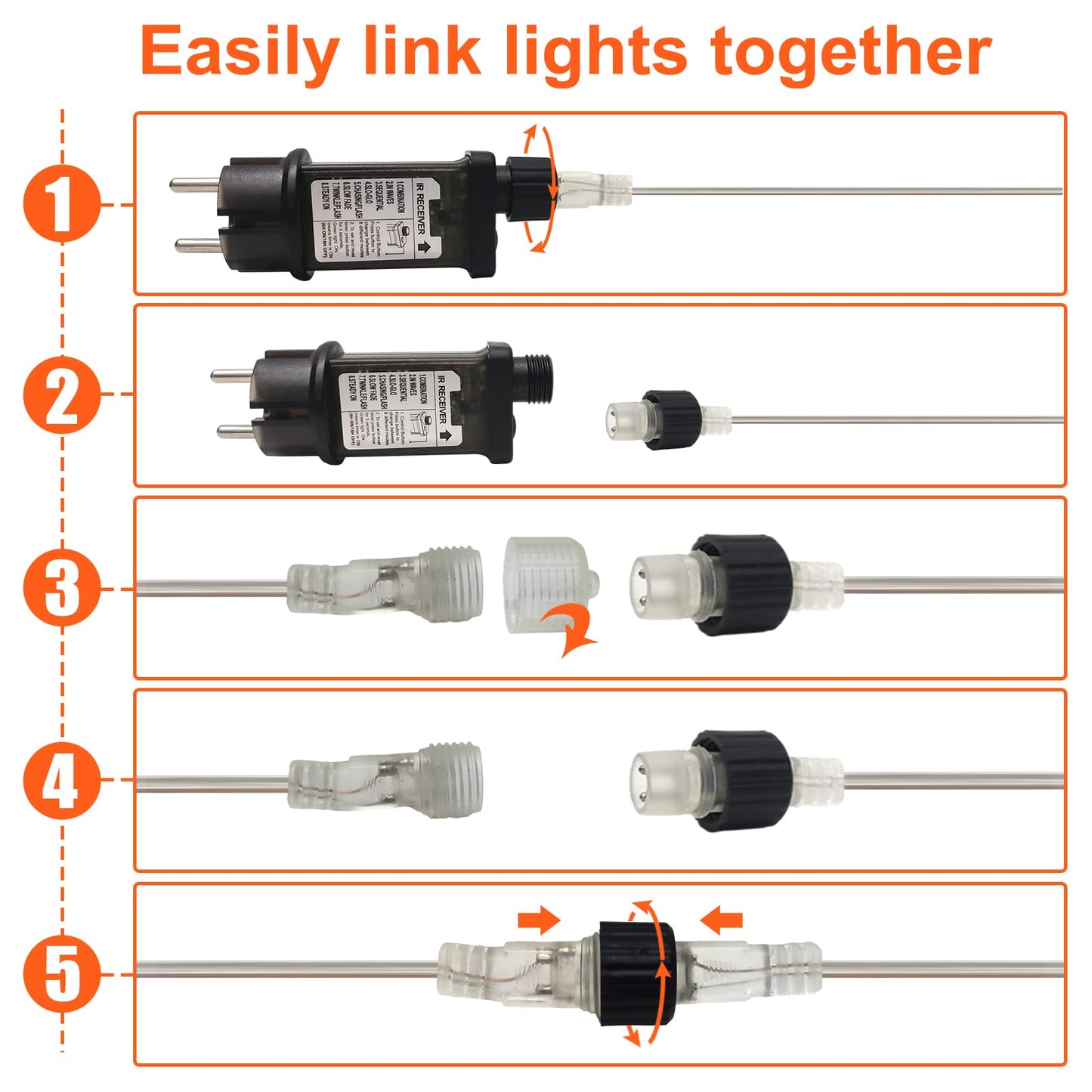 200 LED Light Tube String Lights, 23m Warm White Outdoor Light Tube String with Remote Control, 8 Modes LED String Lights for Christmas Indoor Outdoor