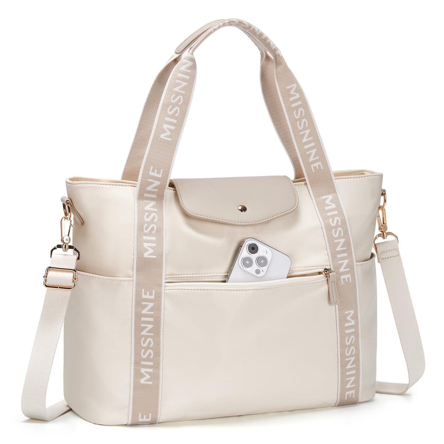 Missnine handbag laptop bag women 15.6-inch laptop tote bag lightweight work bag shopper bag women large capacity computer bag office travel