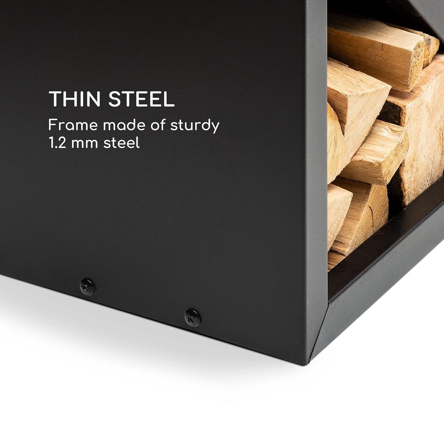 Blumfeldt Kindlewood, practical wooden storage, steel storage box, rustic bamboo top, 104x40x35cm, rust color.