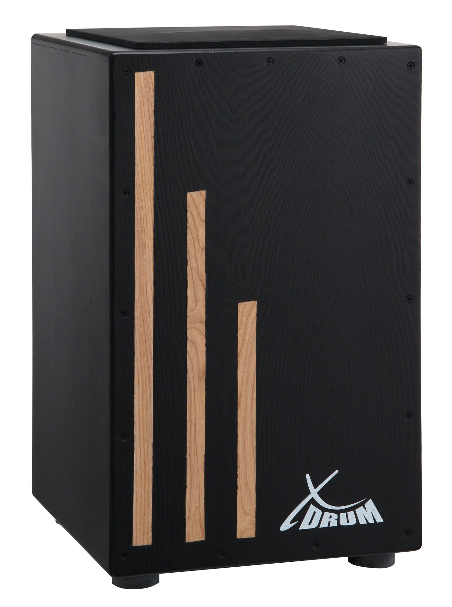 XDrum Cajon Primero Black - crate drum including backpack and school - drum box with snare sound - wooden drum box with gig bag