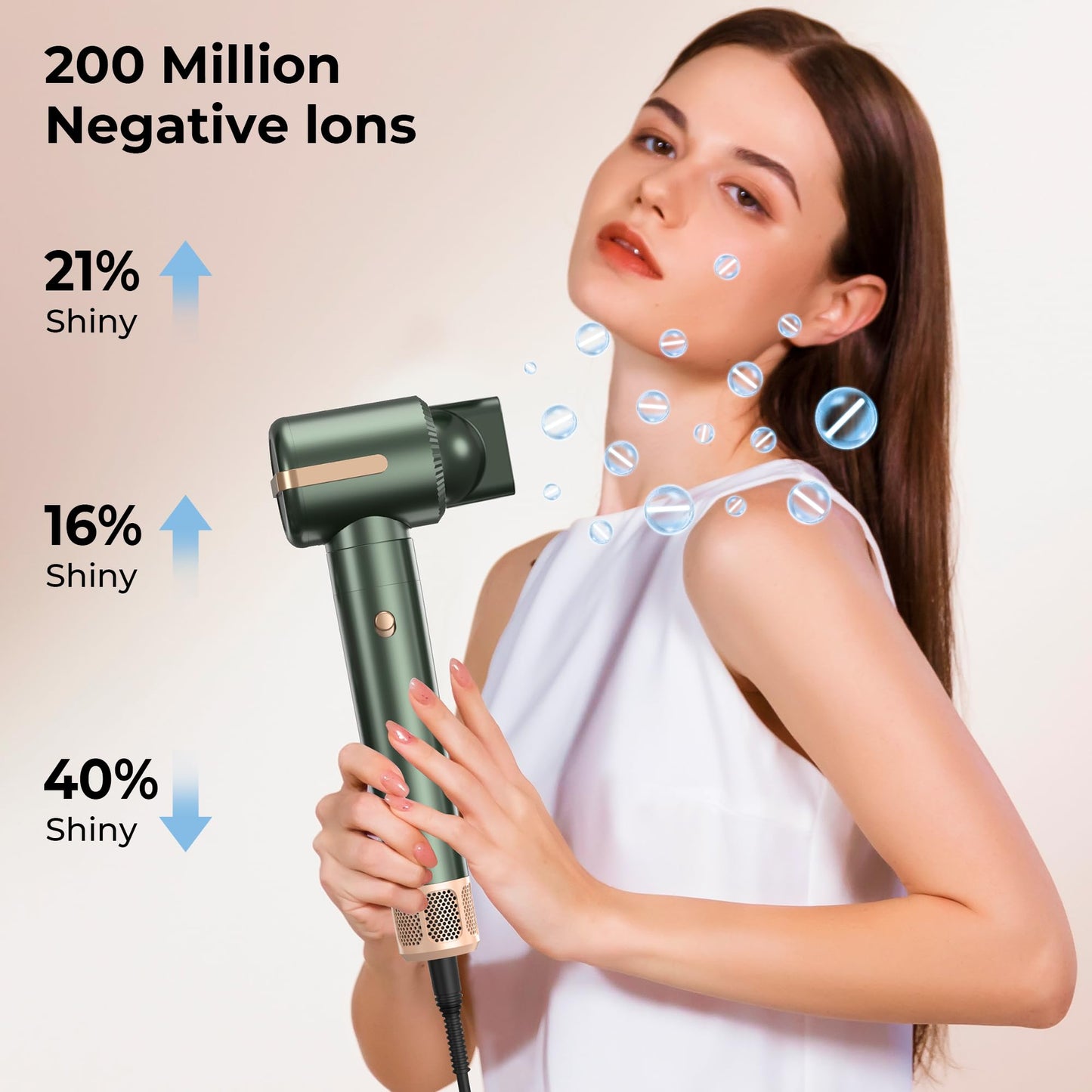 7 In 1 Air Styler, 11000RPM Hair Dryer Brush, Hot Air Brush Hair Styler, Ionic Hair Dryer with Blow Dryer, Left Right Curling Iron, Round Brush Dryer, Thermal Brush, Hair Straightener Brush, 3 Temperature & Wind Settings.