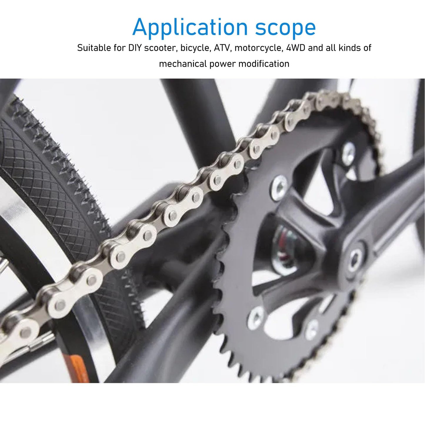 Possibly steel sprocket set with toothless freewheel, 54 teeth, universal chainring for DIY bike, scooter, motorbike.