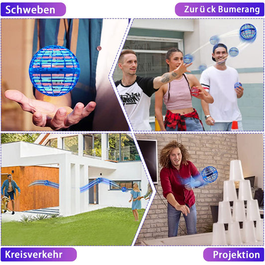 ASORT Hover Flying Ball, Magic Spinner Ball RGB Light Hover Ball Mini Drone For Kids Toy, Flying Orb Hoverball Nova Gifts For Boys Girls Indoor Outdoor Pro (Blue)