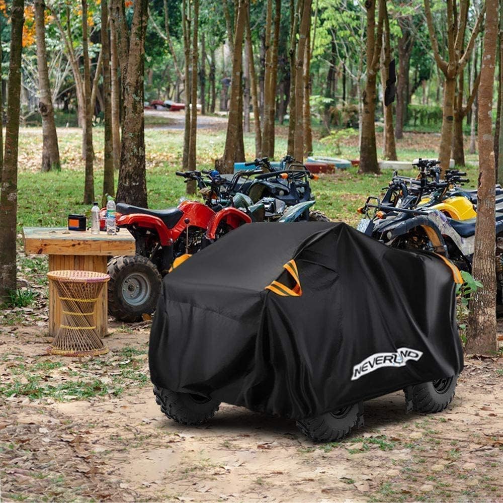 NEVERLAND XXXL Quad ATV Cover - Vehicle Protection Cover 256*110*120cm Phosphorescent Dirt Repellent Winterproof Dustproof Rain UV Protection Black