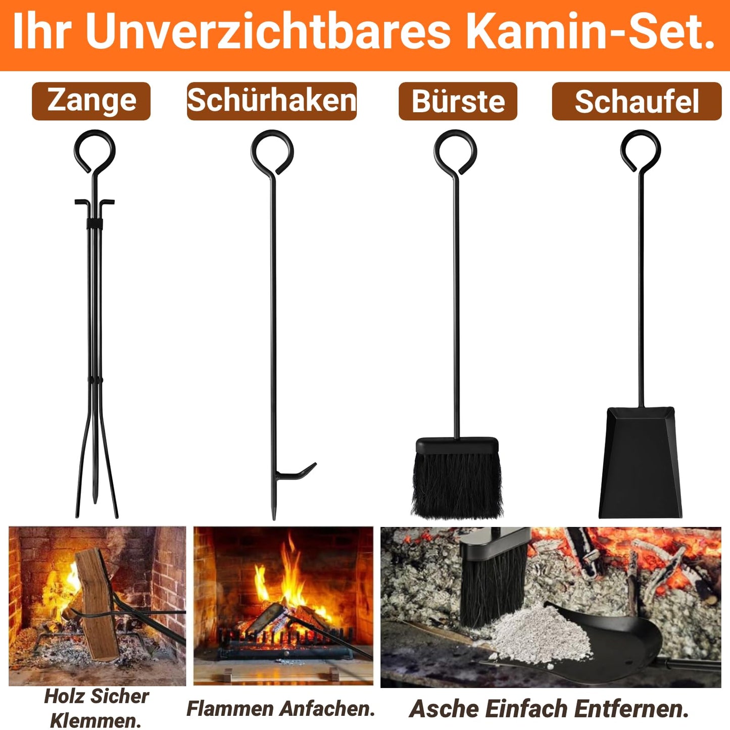 Amagabeli Indoor Firewood Rack with 4 Fireplace Tool Fireplace Stand Fireplace Accessories for Outdoor Firewood Holder Wood Rack for Fireplace Stove Tools Wrought Iron Black