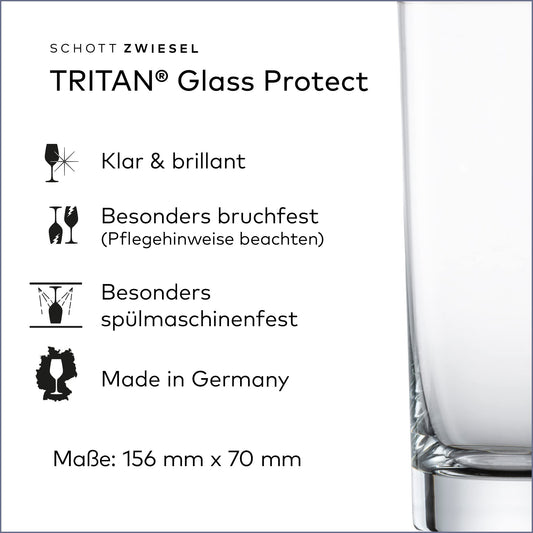 SCHOTT ZWIESEL Longdrink glass Bar Special (4-piece set), straight-lined drinking glass for Longdrinks, dishwasher-safe Tritan crystal glasses, Made in Germany (Item-No. 123639)