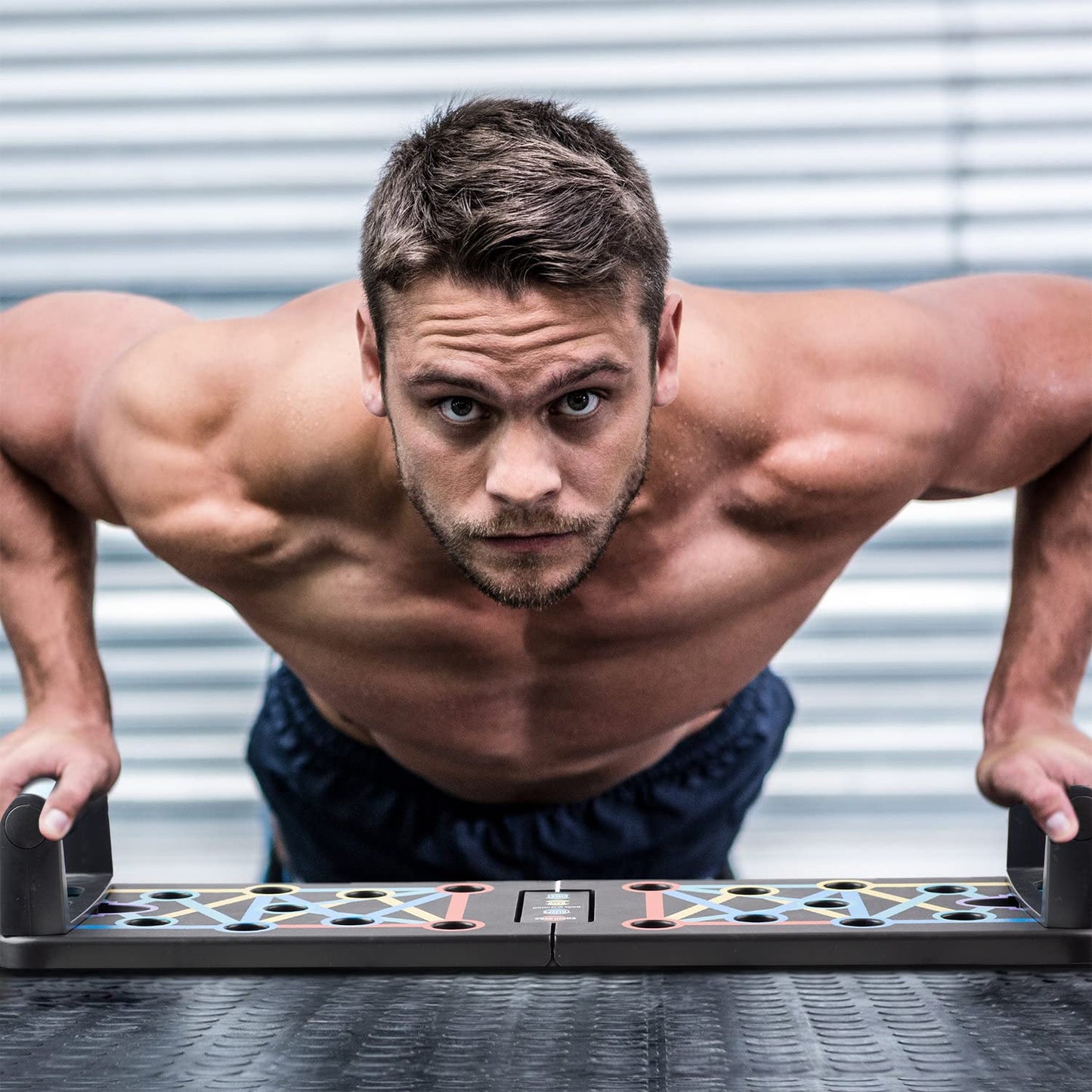 Body & Mind® Push-Up Plank Board; Foldable Multifunction Elite Rack Fitness Board for Full Body Training & Effective Push-Ups; Push-Up Handles with Free Training Bands & E-Book.