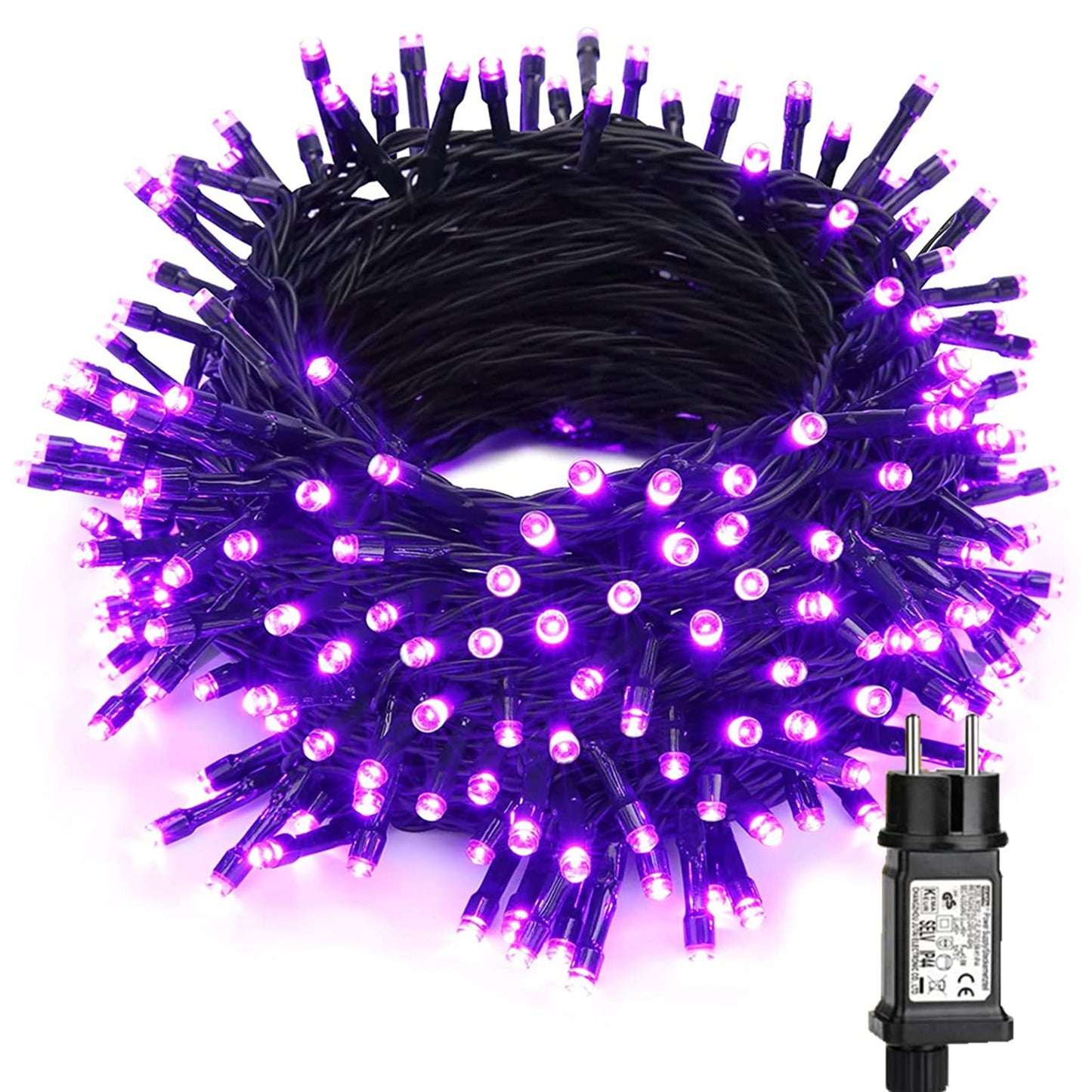 BrizLabs Halloween String Lights Outdoor, 20M 200 LED Purple Christmas String Lights Outside Battery Operated 8 Modes Waterproof Christmas Tree for Indoor Garden Balcony Window Horror Party Celebration Decor