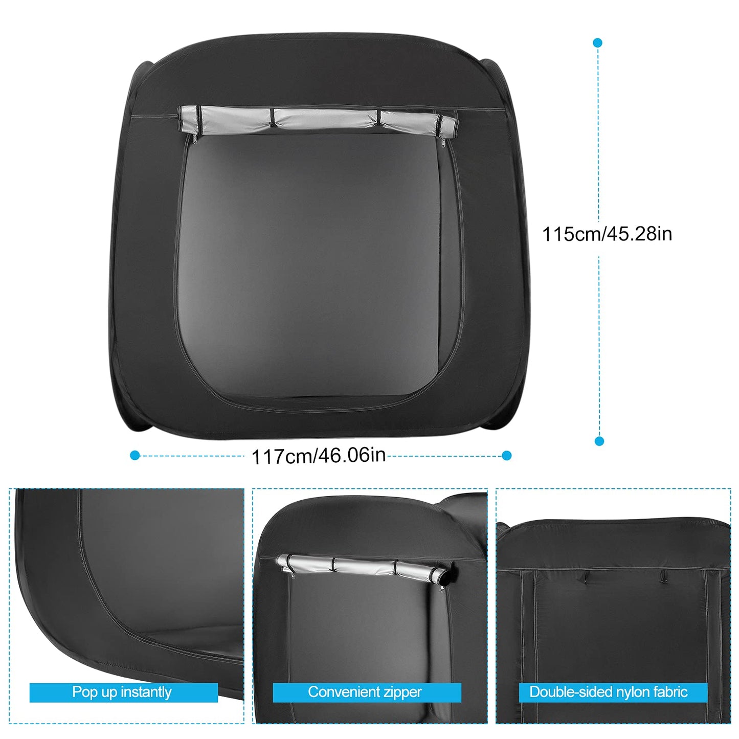 Do-Electr Sensory Tent, Pop Up Cave for Kids, Play Tent Children Blackout Tent Indoor Sensory Stimulation with Travel Carry Bag.