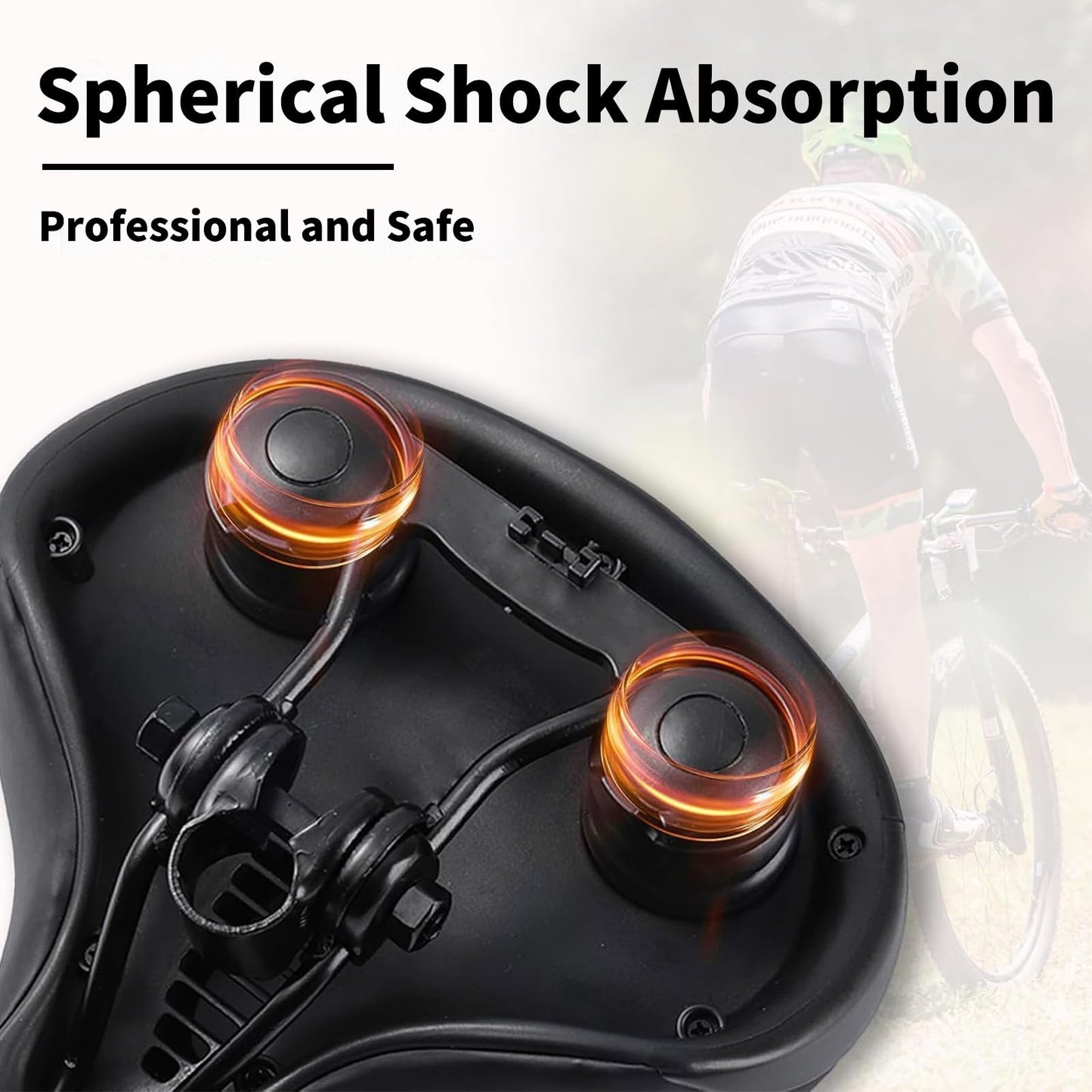 Bike saddle Cloud Comfort Pro Max - Finally Pain-Free Cycling Comfortable Soft Memory Foam Bicycle Saddle With Red Warning Stripe City Bike Saddles Mountain Bike Saddles with Suspension