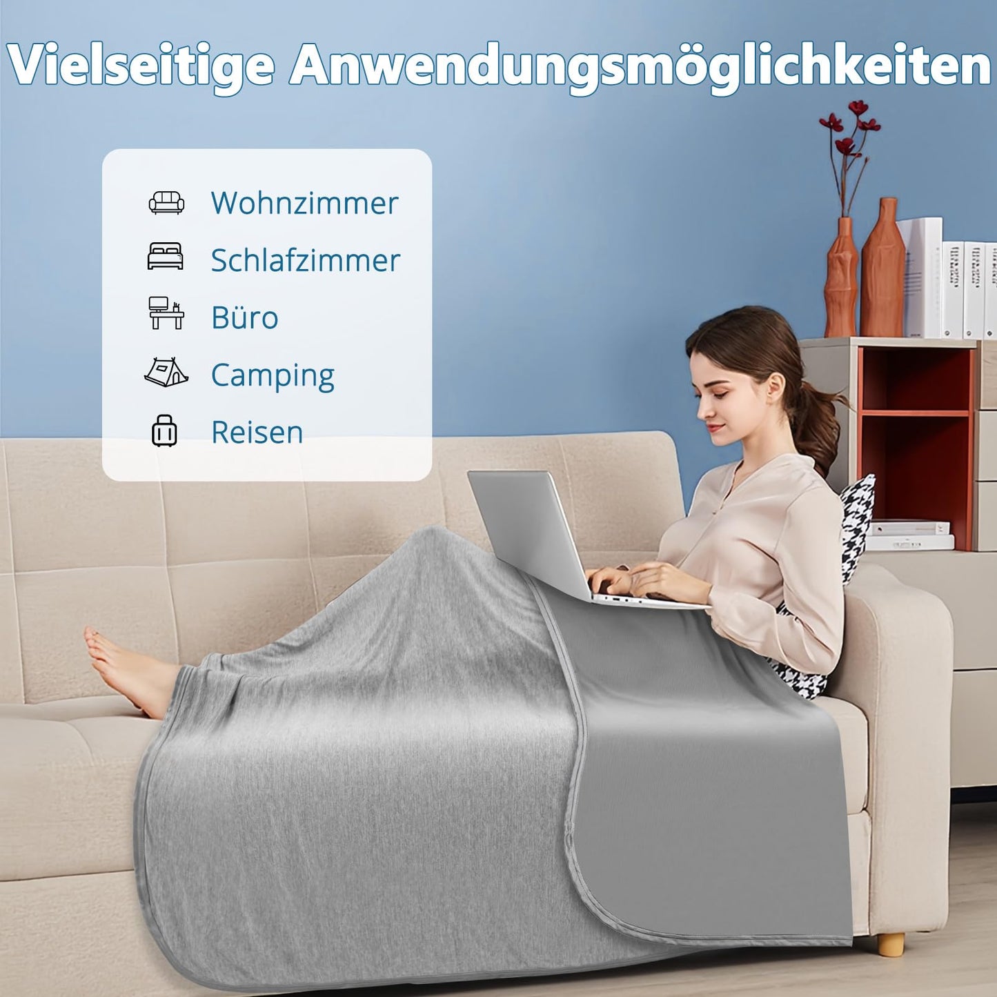 Nigecue Cooling Blanket 150 x 200cm, Self-cooling Summer Blanket with Arc-Chill Q-Max>0.5, Breathable Lightweight Duvet, 2 in 1 double-sided Throw Blanket Sofa Blanket Cooling Blanket for Sleeping