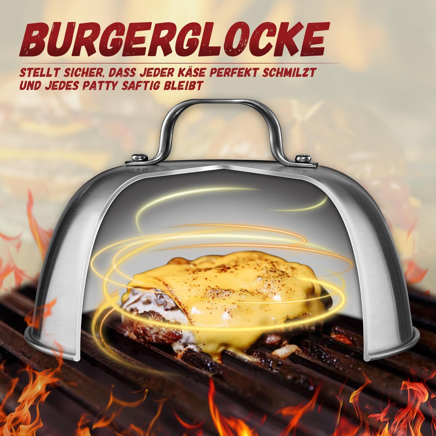 Univinlions Smash Burger Set, Professional Burger Smasher with Smash Burger Press, Burger Bell, Large Grill Spatula & Pancake Turner, Stainless Steel 4-Piece Grill Accessory for Patties, Teppanyaki, Barbecue