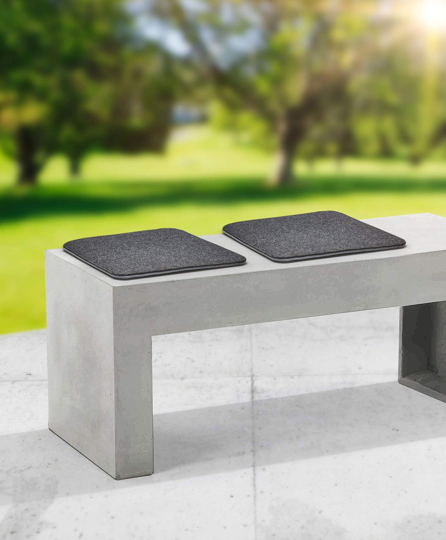 AMARE Home 6-piece set seat cushions felt reversible, 35 x 35 cm, dark gray / light gray.